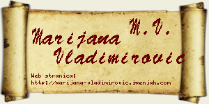 Marijana Vladimirović vizit kartica